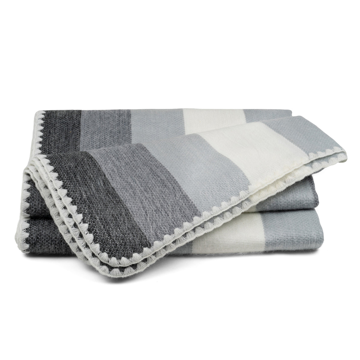 ARVO wool blanket    130x180+fringes グレー Arvo Grey Woven Tasselled Throw | Feather Throws | HÖEM