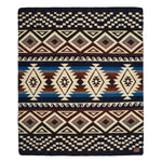 QISU Burgundy and Black Star Storm Wool Blanket – Bold and Festive Holiday Comfort