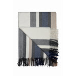 QISU Luxury Blue & Tan Club Alpaca Wool Blanket – Sophisticated Holiday Style