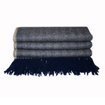 QISU Luxury Blue Alpaca Wool Blanket – Elegant Winter Warmth