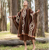 QISU Earthy Brown Alpaca Poncho - Handmade Alpaca Wool Poncho – Thick, Warm & Soft Wrap | Lightweight, Cozy, Authentic Ecuadorian Wool Poncho