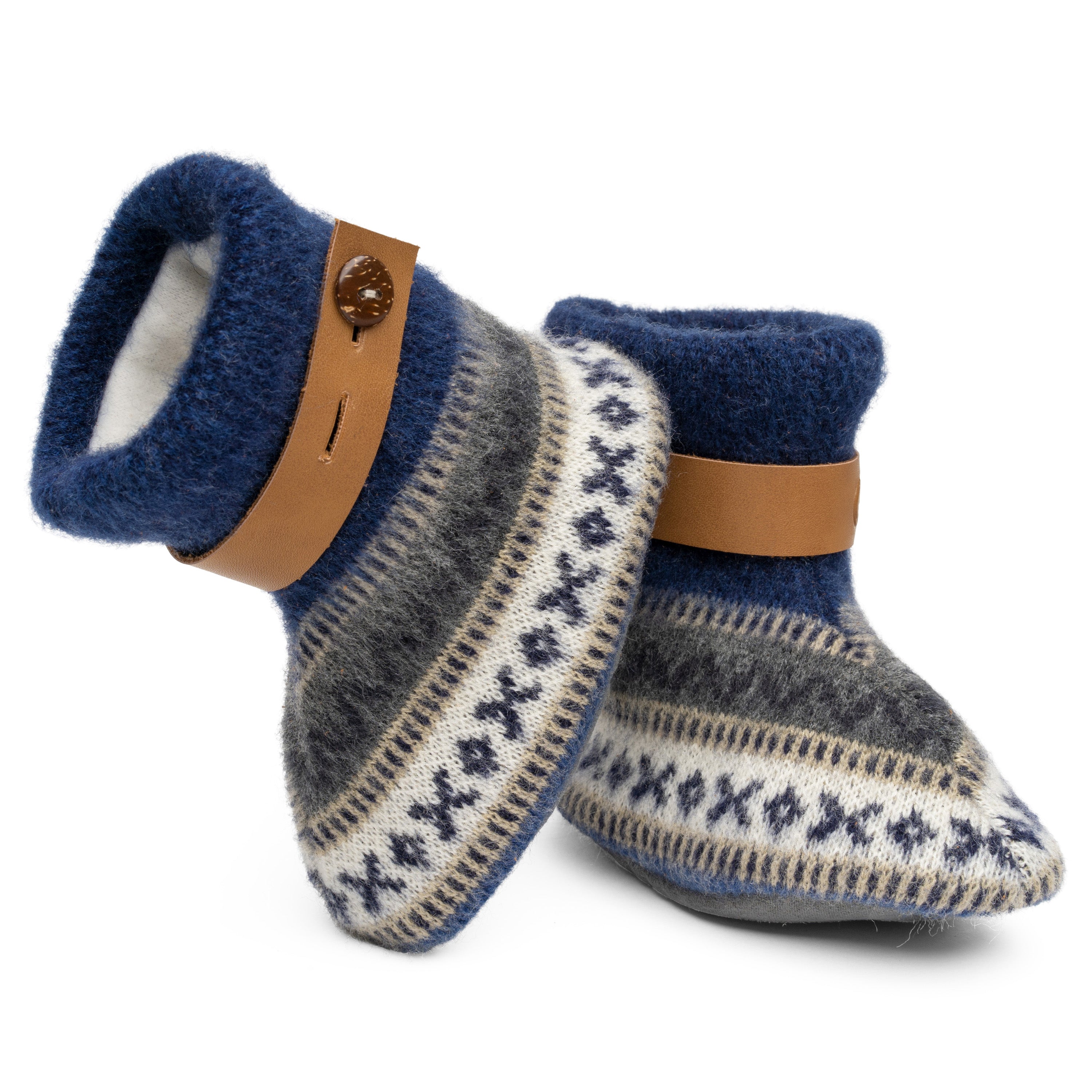 Qisu Polar Fleece Baby Booties for Boys and Girls - Blue Lake - QISU