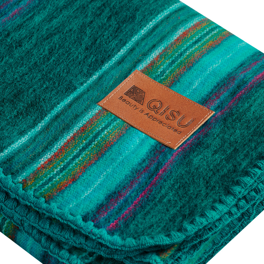 Variegated Stripe Alpaca Wool Blankets - QISU