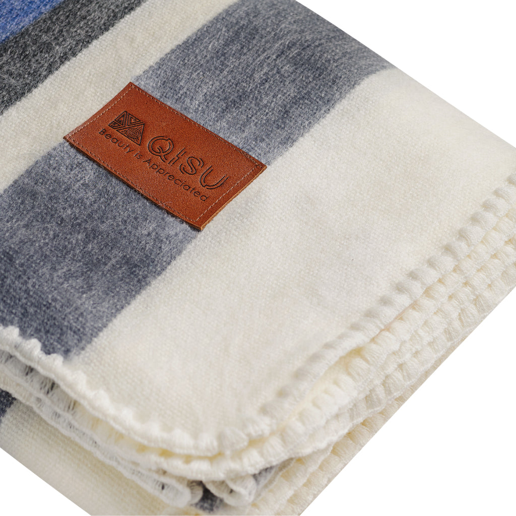 Thick Stripe Alpaca Wool Blankets - QISU