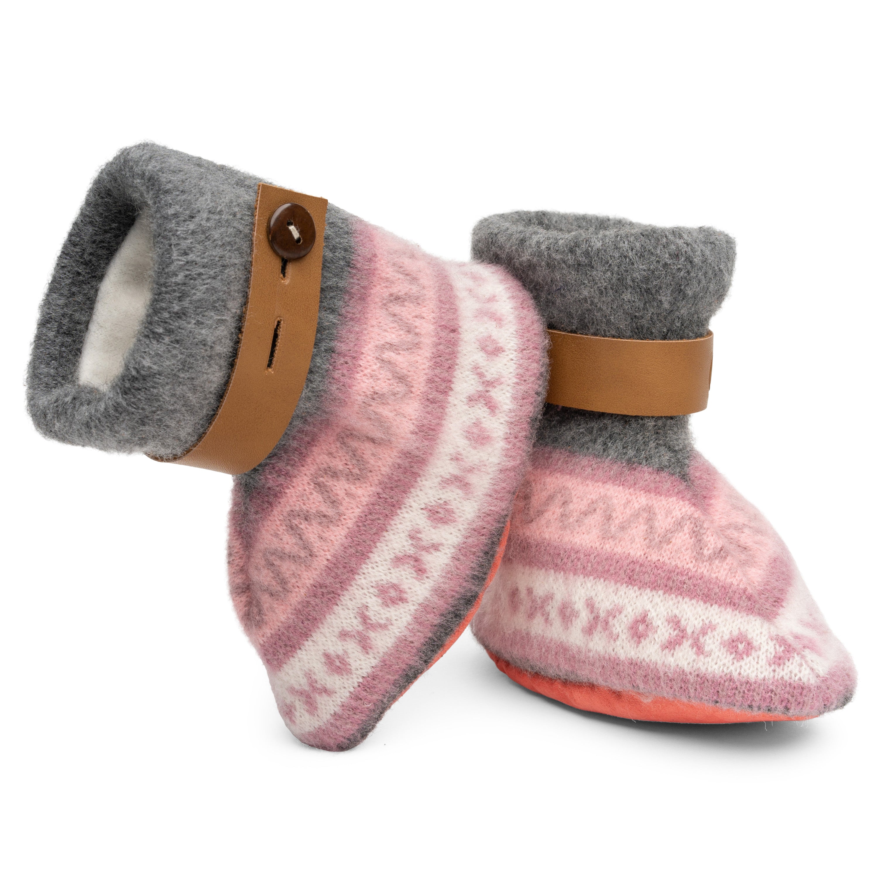 Qisu Polar Fleece Baby Booties for Girls - Pink Beauties - QISU